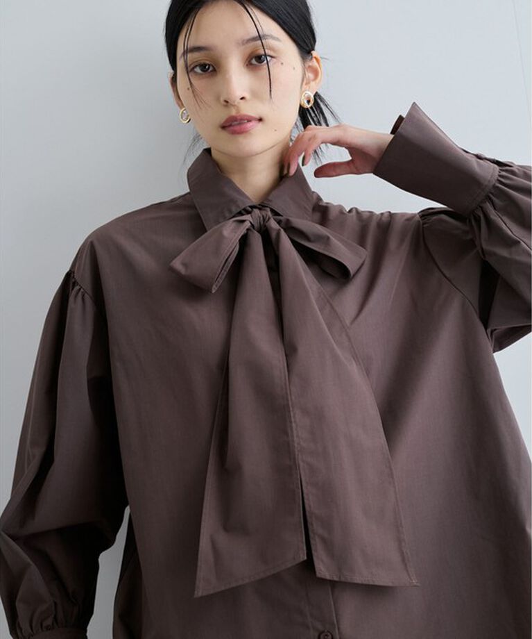 VIS「リボン付きバックシャーリングシャツ」|シャツ・ブラウス|コゲ茶サブ