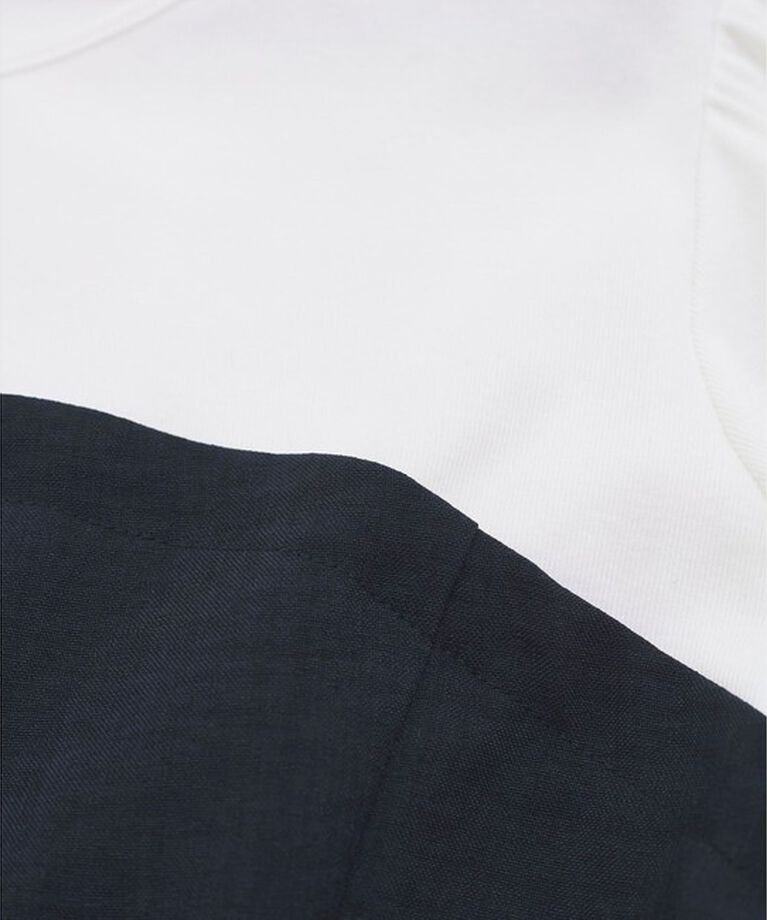 VIS「【新色追加】【美easy】釦ビスチェTシャツドッキングプルオーバー【接触冷感/洗える】」|Tシャツ・カットソー|