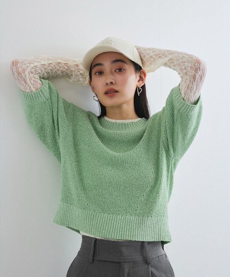 VIS「【洗える】アイレットブークレコンパクトニット」|Tシャツ・カットソー|