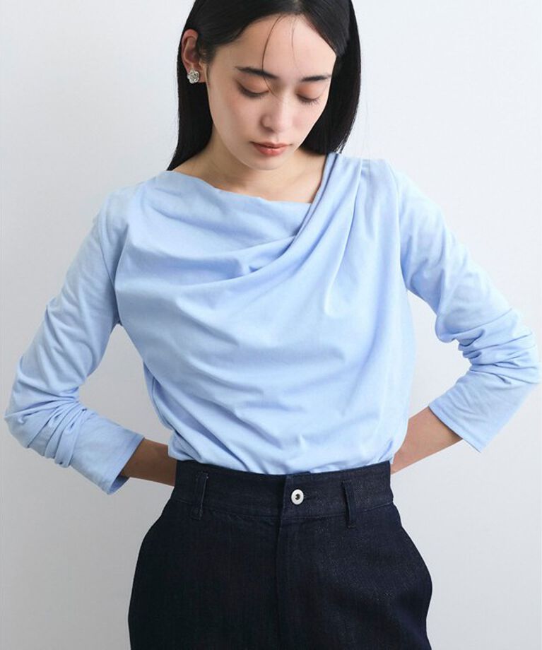 VIS「【洗える】長袖ドレーププルオーバー」|Tシャツ・カットソー|サックス