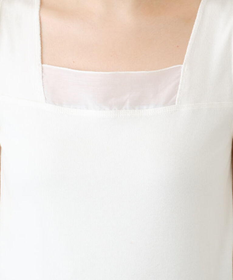  「 シアー切り替えスクエアタンクトップ」|Tシャツ・カットソー|