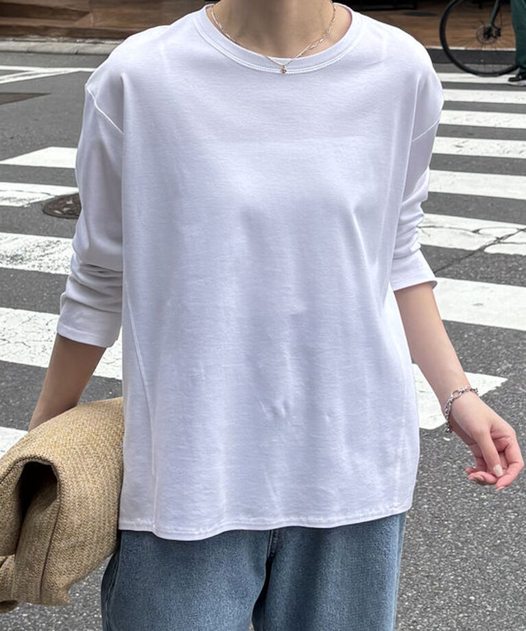  「【SNSで話題！万能ロンT】ポンチ切替ロンT」|Tシャツ・カットソー|