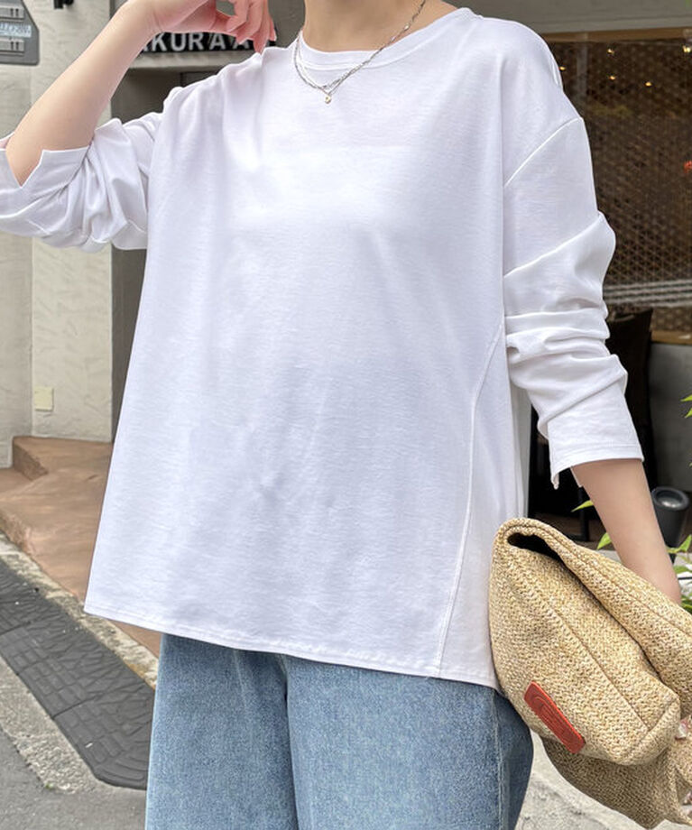  「【SNSで話題！万能ロンT】ポンチ切替ロンT」|Tシャツ・カットソー|