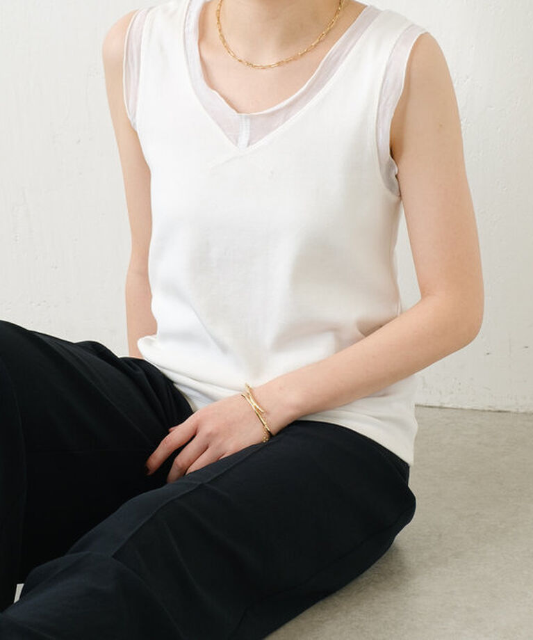  「Vネックタンクトップ」|Tシャツ・カットソー|ホワイト