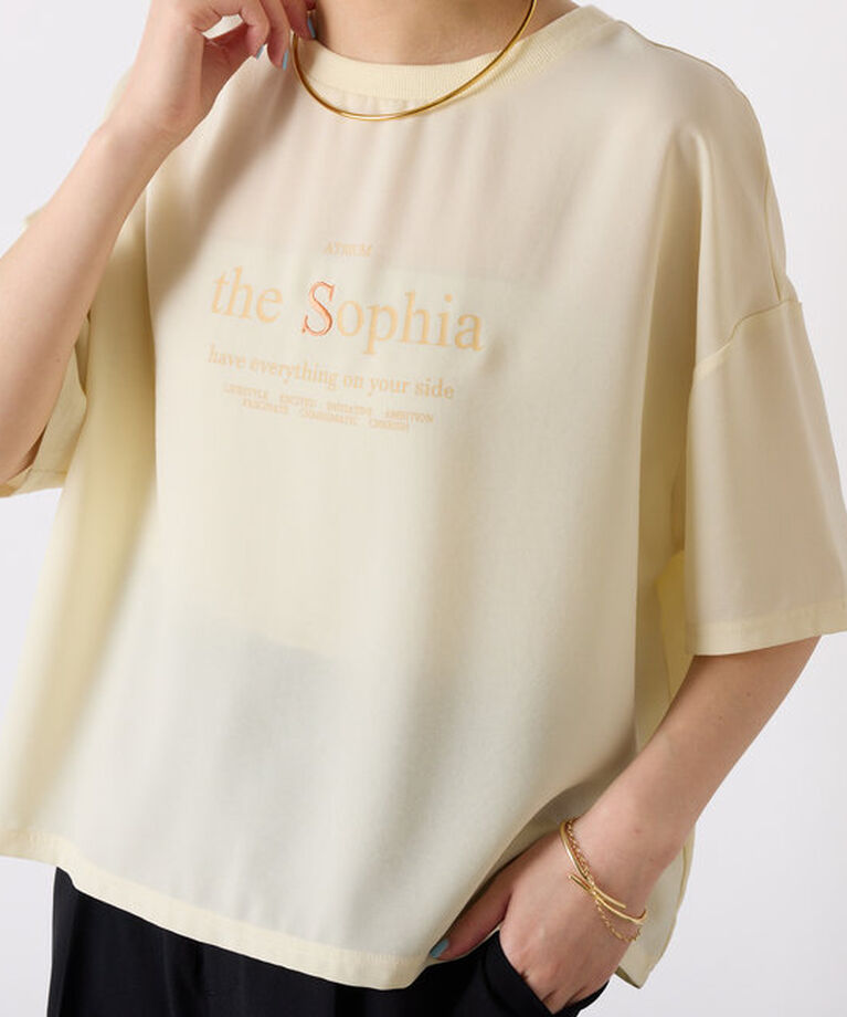  「刺繍ロゴジョーゼットTシャツ」|Tシャツ・カットソー|アイボリー