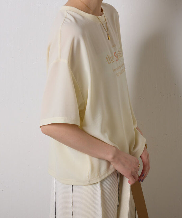  「刺繍ロゴジョーゼットTシャツ」|Tシャツ・カットソー|