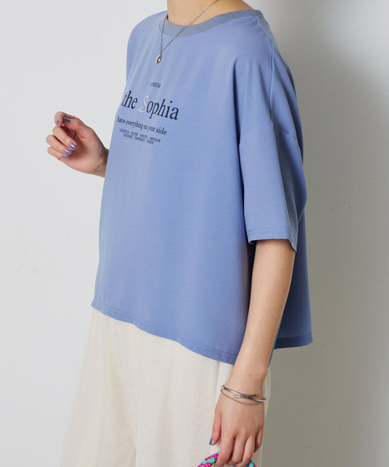  「刺繍ロゴジョーゼットTシャツ」|Tシャツ・カットソー|