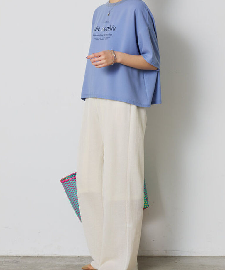  「刺繍ロゴジョーゼットTシャツ」|Tシャツ・カットソー|