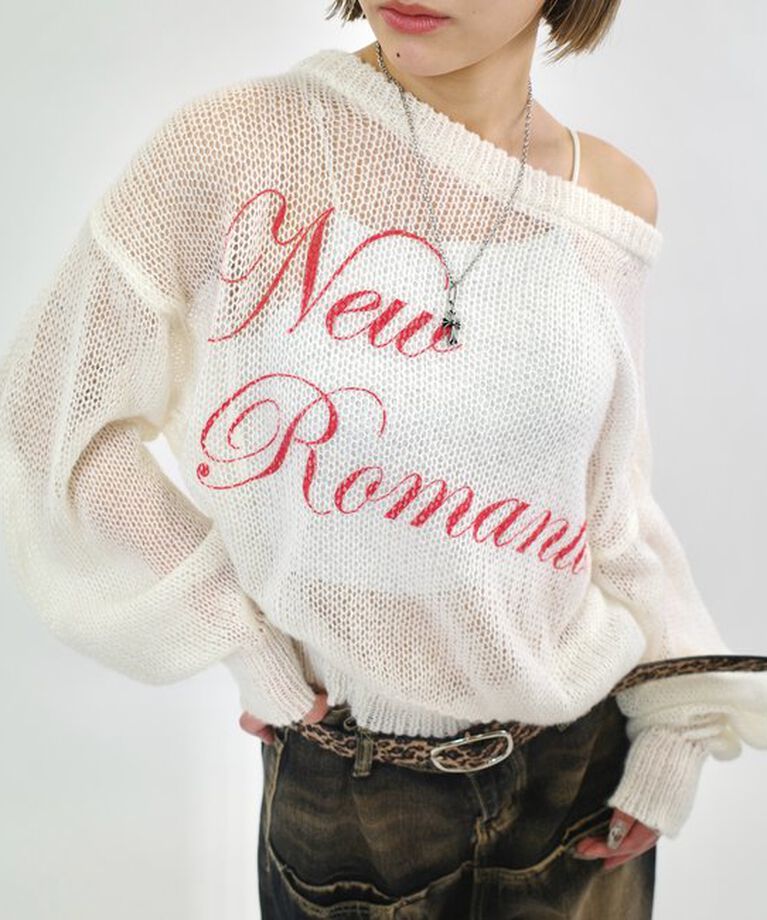  「NEW ROMANTICシアーニットトップス」|Tシャツ・カットソー|オフホワイト