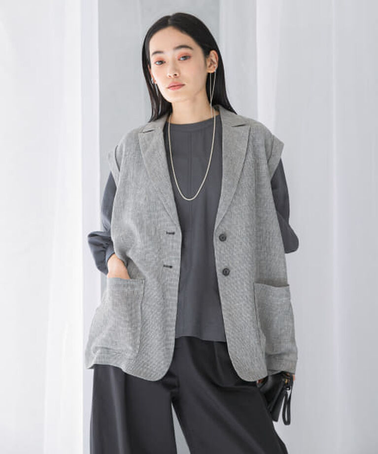 URBAN RESEARCH ROSSO「ROSSO リネンミドルジレ」|ベスト・ジレ|