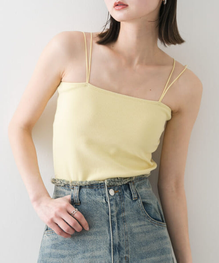 SENSE OF PLACE by URBAN RESEARCH「SENSE OF PLACE 『再入荷予定』『一部WEB限定カラー』ダブルストラップカップツキキャミソール」|キャミソール|YELLOW