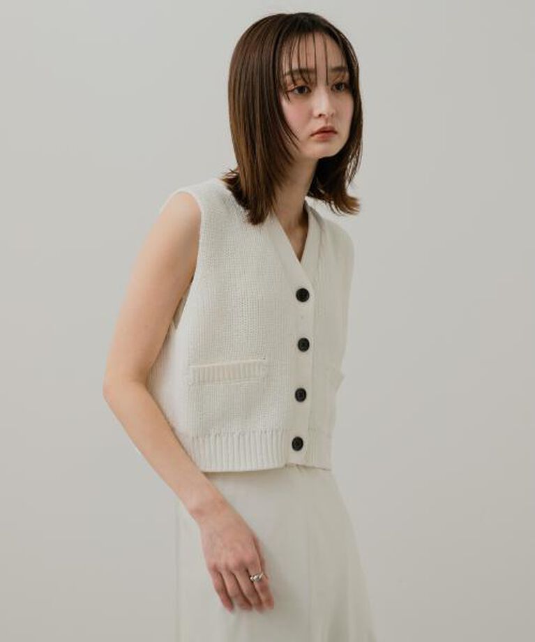 SENSE OF PLACE by URBAN RESEARCH「SENSE OF PLACE クロップドニットベスト」|ベスト・ジレ|
