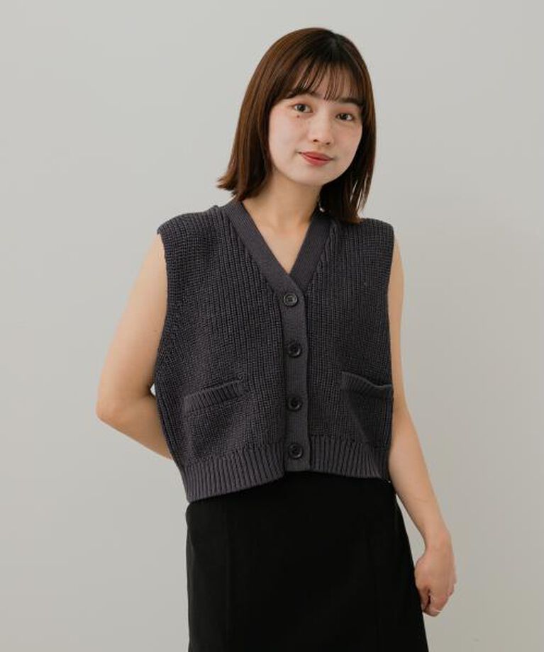 SENSE OF PLACE by URBAN RESEARCH「SENSE OF PLACE クロップドニットベスト」|ベスト・ジレ|