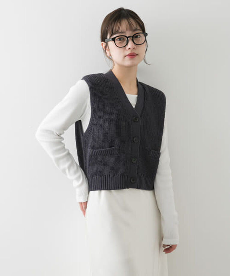 SENSE OF PLACE by URBAN RESEARCH「SENSE OF PLACE クロップドニットベスト」|ベスト・ジレ|