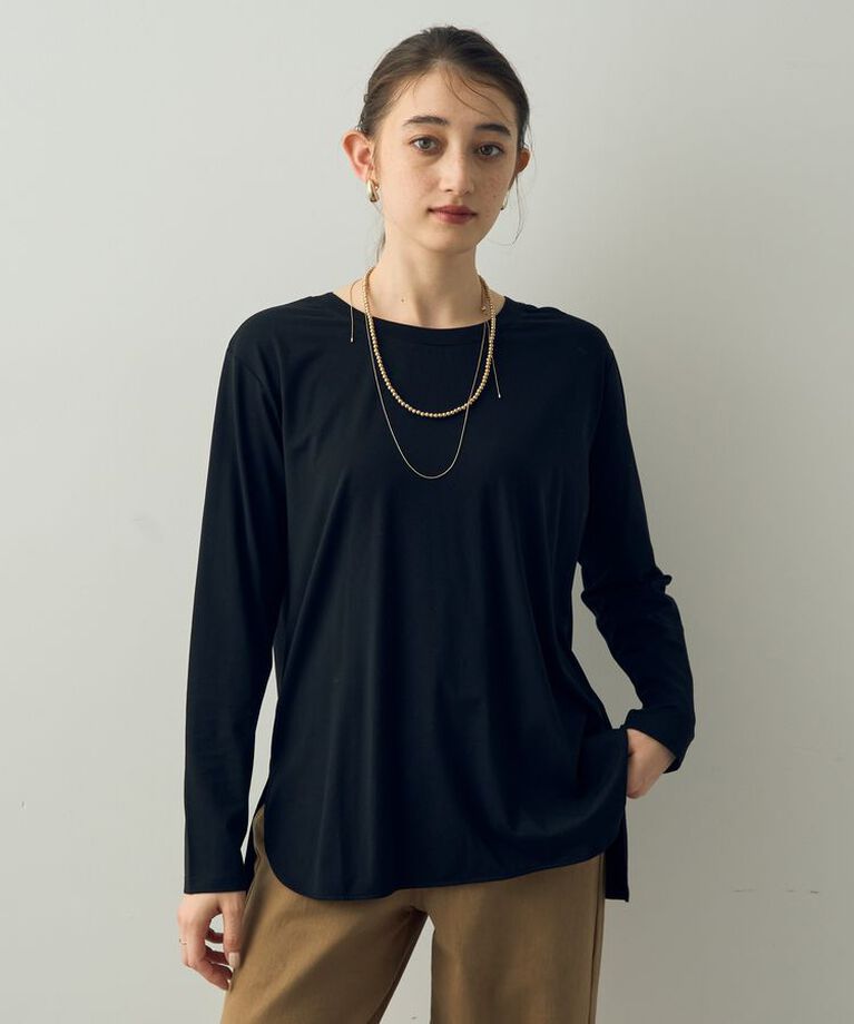 YECCA VECCA「ラウンドヘム長袖Tee」|Tシャツ・カットソー|