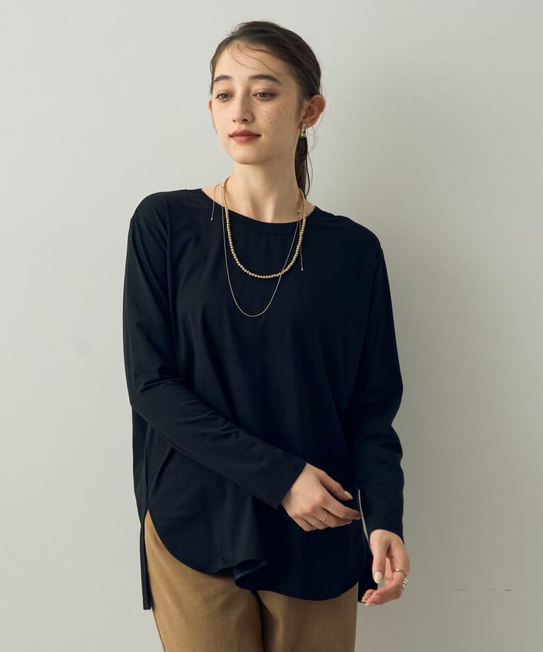 YECCA VECCA「ラウンドヘム長袖Tee」|Tシャツ・カットソー|