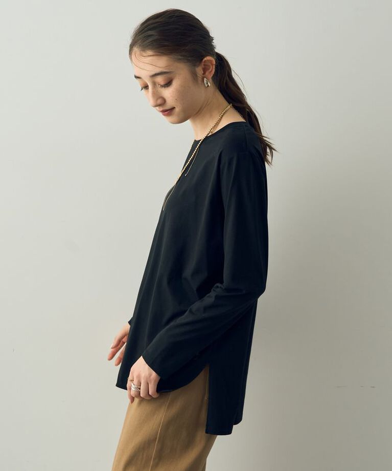 YECCA VECCA「ラウンドヘム長袖Tee」|Tシャツ・カットソー|