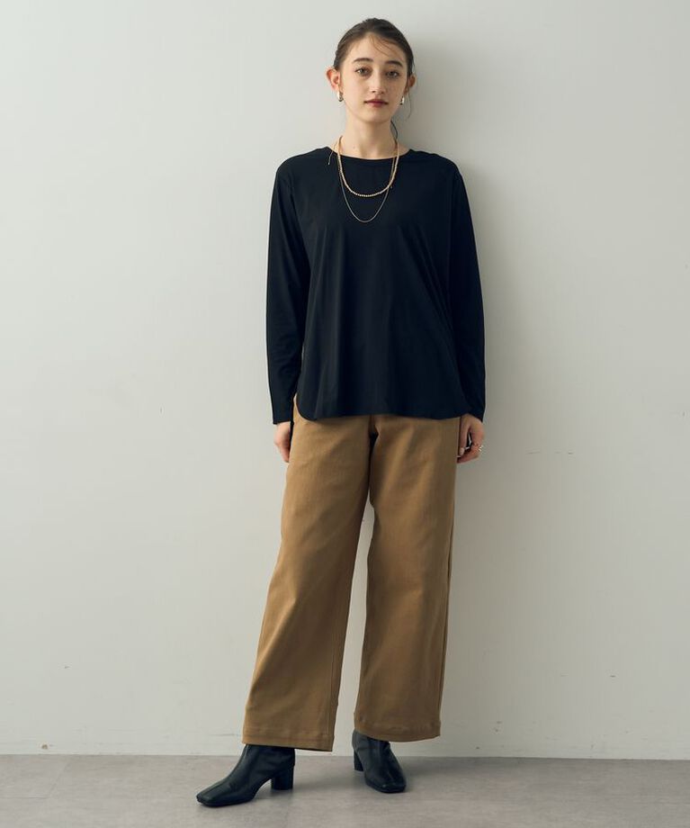 YECCA VECCA「ラウンドヘム長袖Tee」|Tシャツ・カットソー|