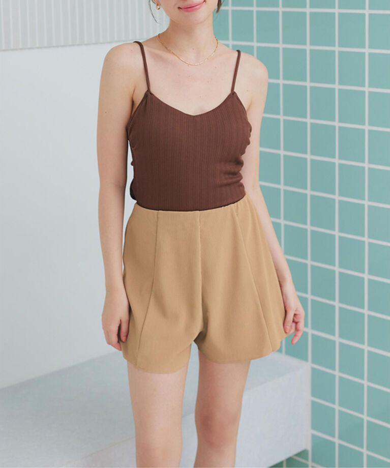 SEA DRESS「ハイウエストシンプルショートパンツ」|スポーツ|ベージュ