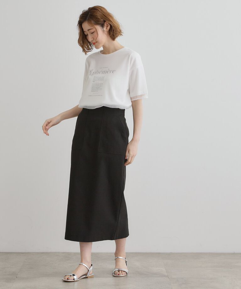 grove「【接触冷感・UVカット】大人のチュールレイヤードTシャツ」|Tシャツ・カットソー|