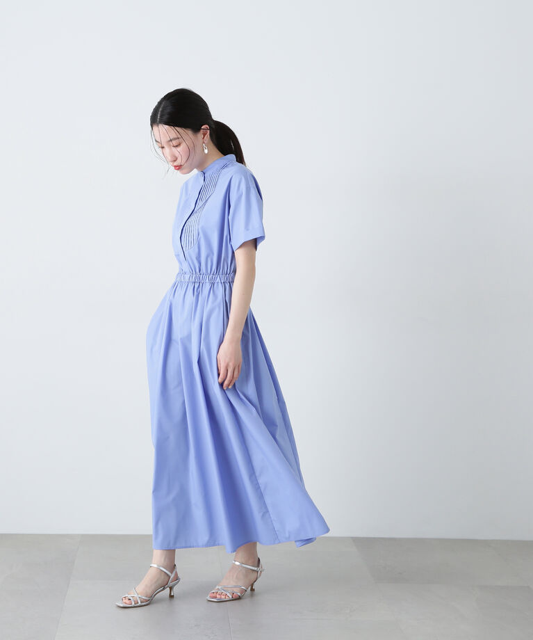  「バンドカラーシャツワンピース」|ワンピース|