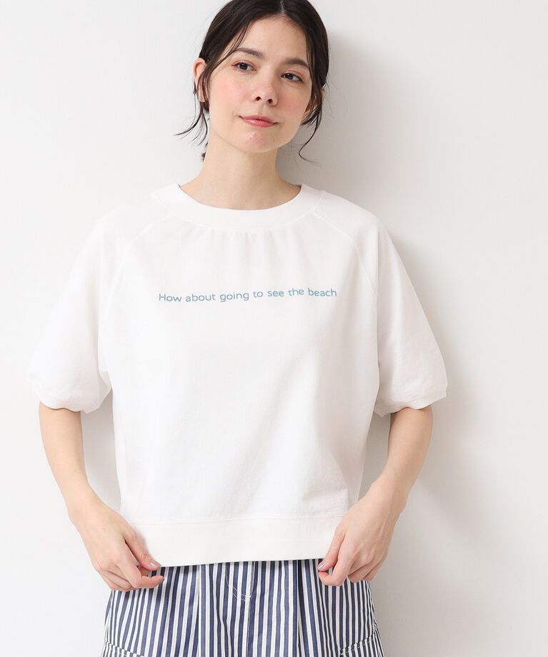 Dessin「【洗える】クロップド丈ロゴ半袖カットソー（S～L）」|Tシャツ・カットソー|