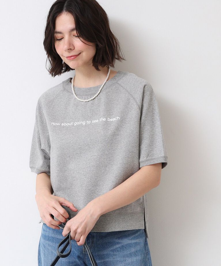 Dessin「【洗える】クロップド丈ロゴ半袖カットソー（S～L）」|Tシャツ・カットソー|