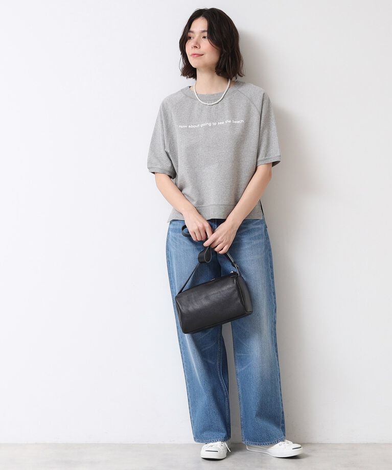 Dessin「【洗える】クロップド丈ロゴ半袖カットソー（S～L）」|Tシャツ・カットソー|