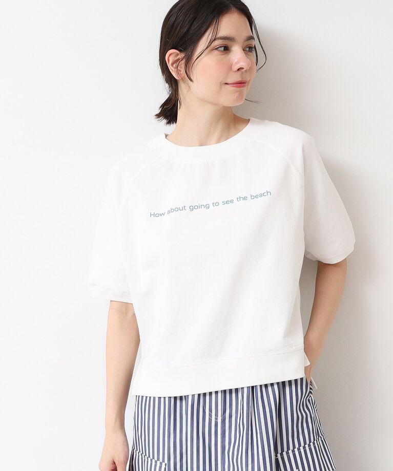 Dessin「【洗える】クロップド丈ロゴ半袖カットソー（S～L）」|Tシャツ・カットソー|