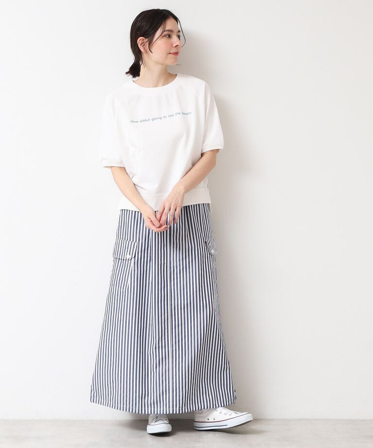 Dessin「【洗える】クロップド丈ロゴ半袖カットソー（S～L）」|Tシャツ・カットソー|