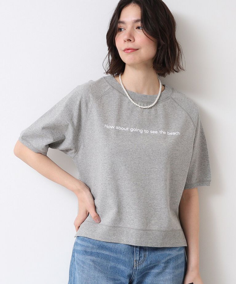 Dessin「【洗える】クロップド丈ロゴ半袖カットソー（S～L）」|Tシャツ・カットソー|