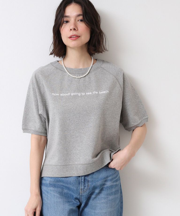 Dessin「【洗える】クロップド丈ロゴ半袖カットソー（S～L）」|Tシャツ・カットソー|グレー(012)