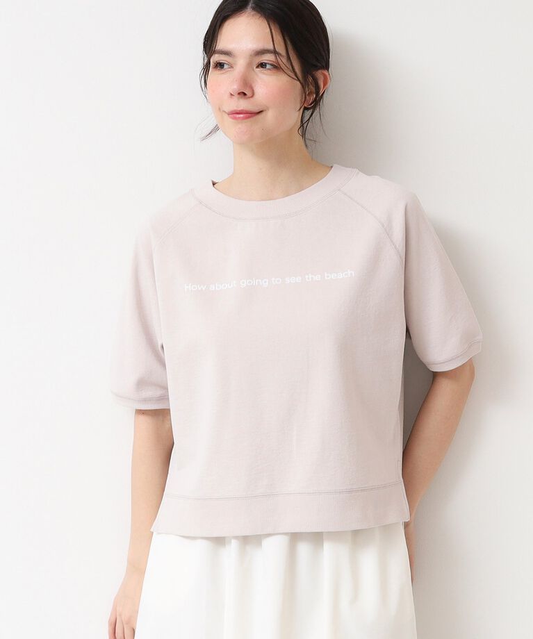Dessin「【洗える】クロップド丈ロゴ半袖カットソー（S～L）」|Tシャツ・カットソー|グレージュ(050)