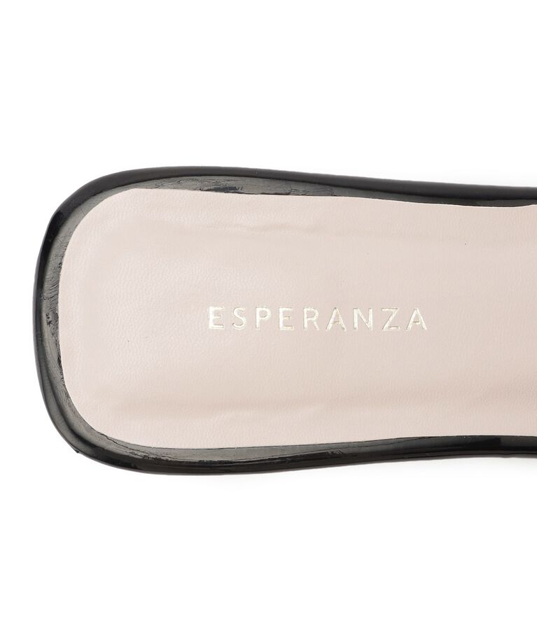 ESPERANZA「スクエアトゥクリアヒールミュール」|サンダル|