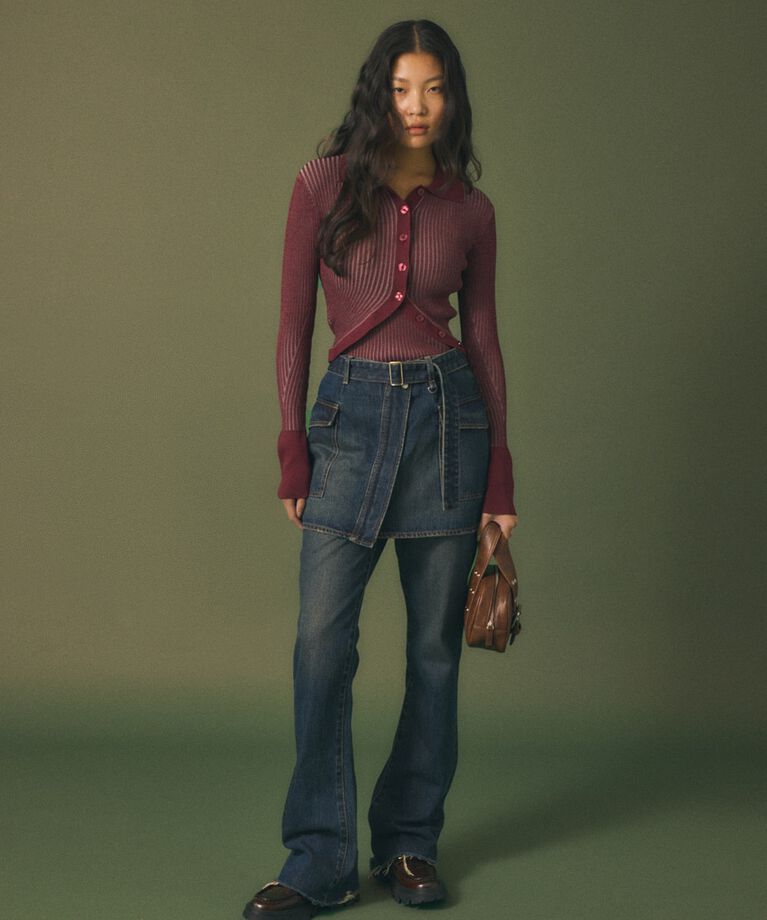 MOUSSY「RIB KNIT カーディガン&キャミ」|ニット・セーター|