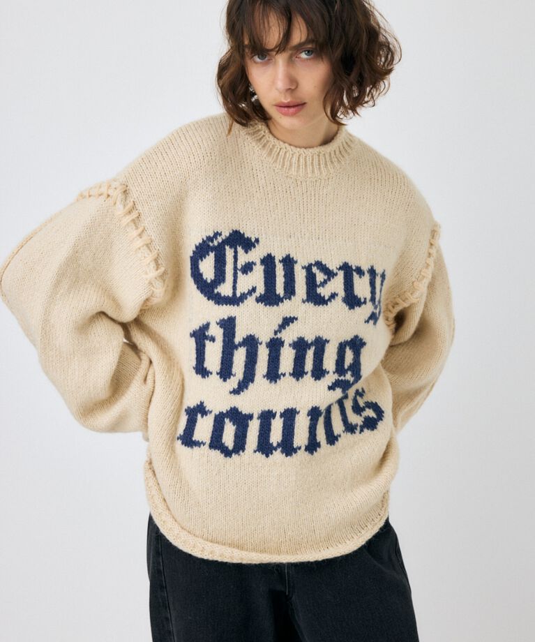 MOUSSY「KNITTED WORDS セーター」|ニット・セーター|