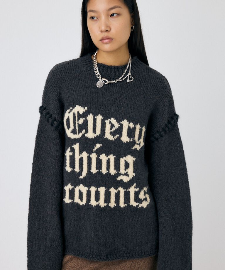 MOUSSY「KNITTED WORDS セーター」|ニット・セーター|
