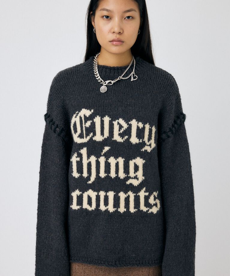 MOUSSY「KNITTED WORDS セーター」|ニット・セーター|