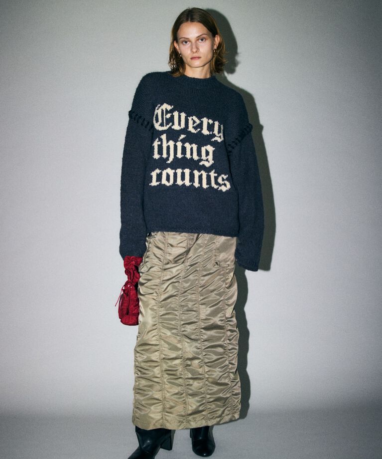 MOUSSY「KNITTED WORDS セーター」|ニット・セーター|