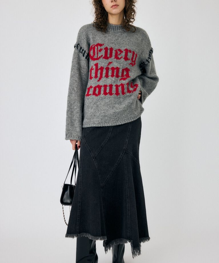 MOUSSY「KNITTED WORDS セーター」|ニット・セーター|