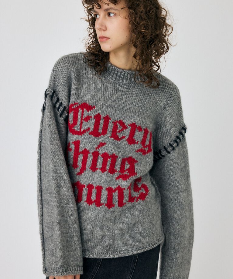 MOUSSY「KNITTED WORDS セーター」|ニット・セーター|