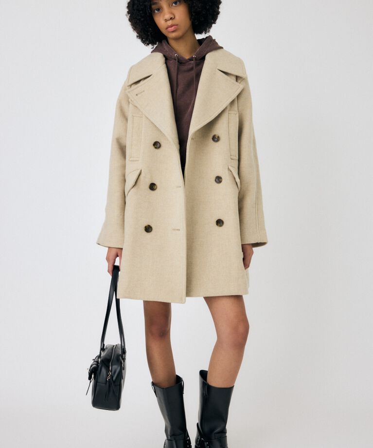 MOUSSY「DOUBLE BREASTED ミドルコート」|その他|L/BEG1