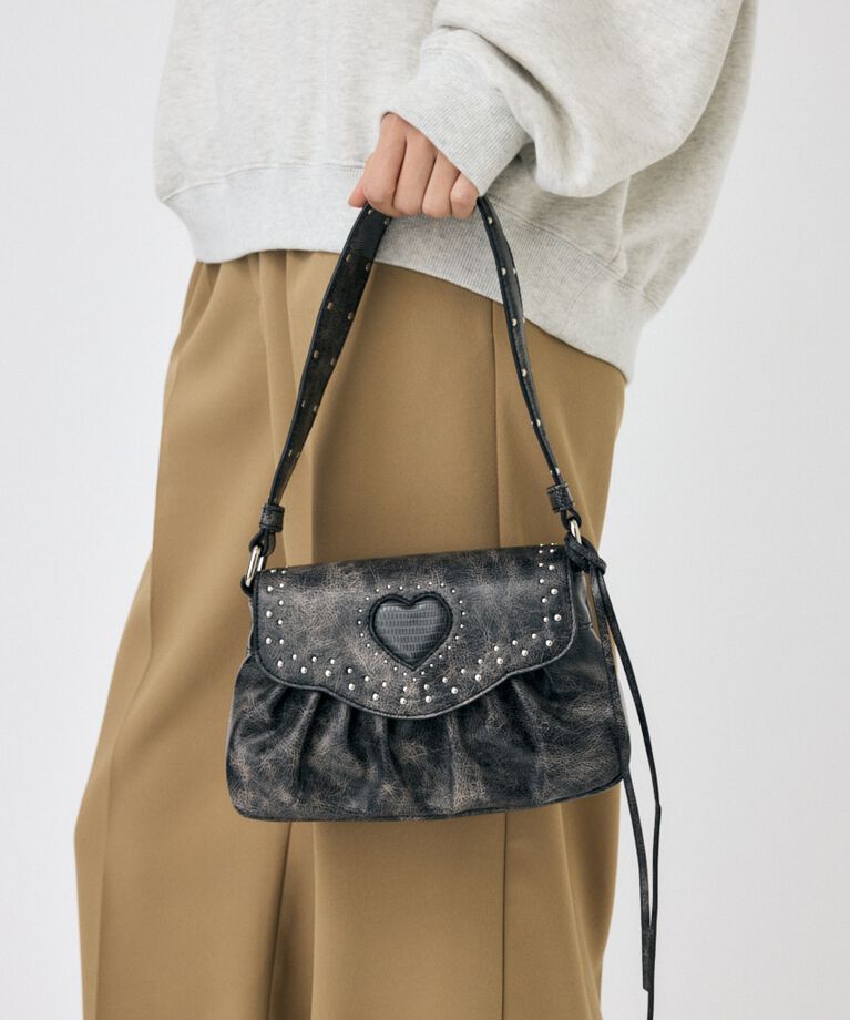 MOUSSY「HEART GATHER スタッズバッグ」|その他|L/BLK1