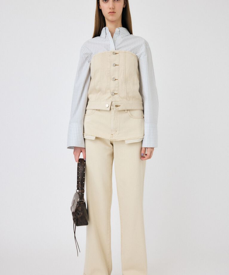 MOUSSY「LAYERED WIDE STRAIGHT デニム」|デニム|