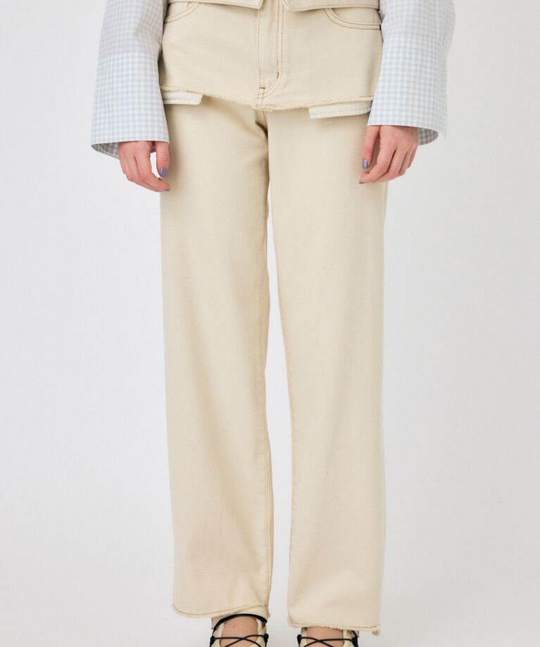 MOUSSY「LAYERED WIDE STRAIGHT デニム」|デニム|