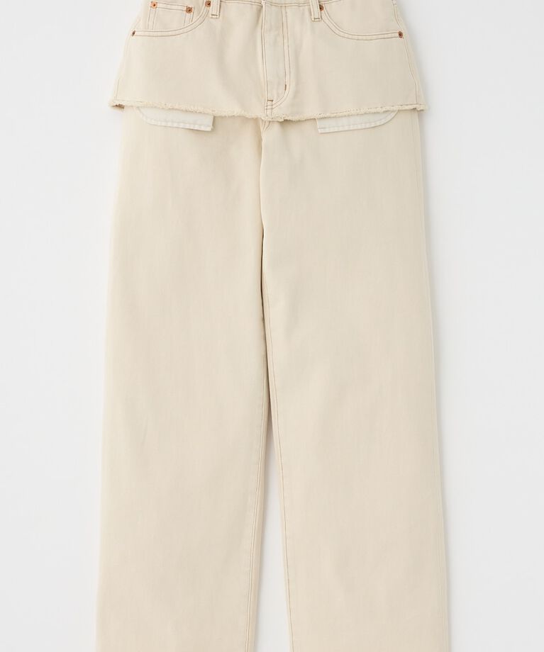 MOUSSY「LAYERED WIDE STRAIGHT デニム」|デニム|