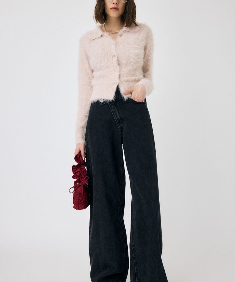MOUSSY「CROSS WAIST WIDE STRAIGHT」|デニム|
