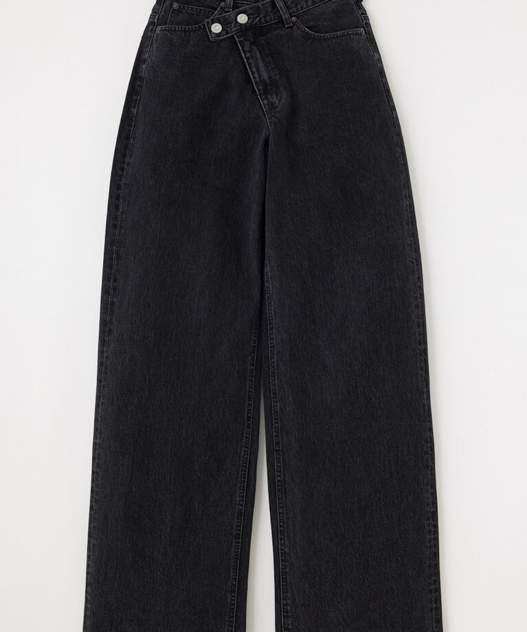 MOUSSY「CROSS WAIST WIDE STRAIGHT」|デニム|