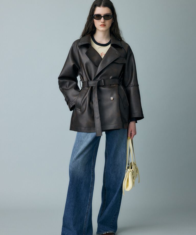 MOUSSY「CROSS WAIST WIDE STRAIGHT」|デニム|