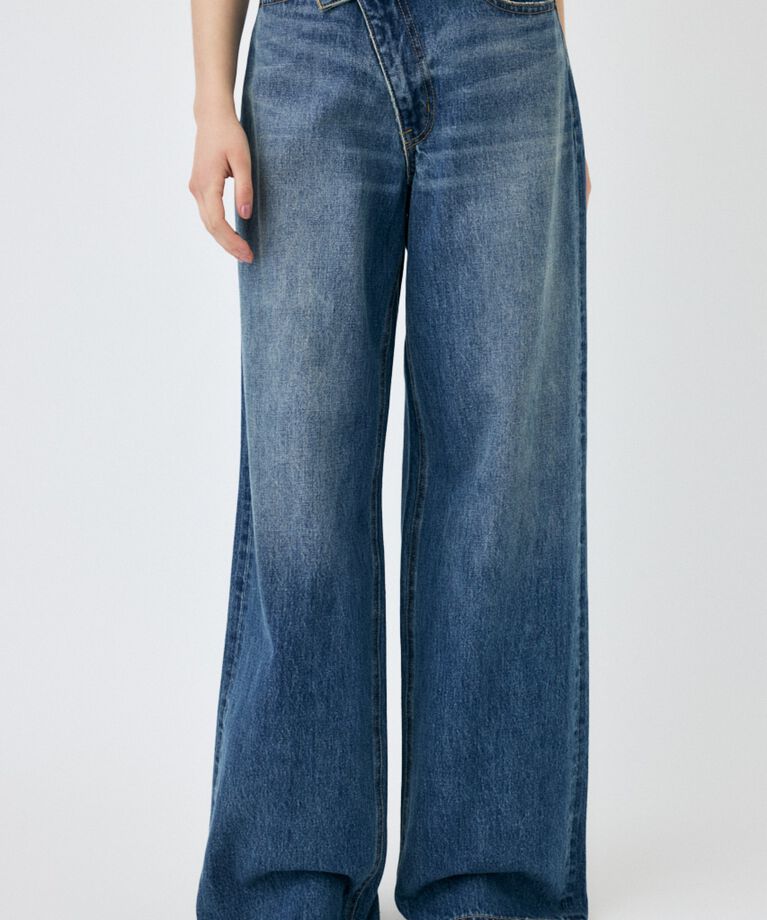 MOUSSY「CROSS WAIST WIDE STRAIGHT」|デニム|